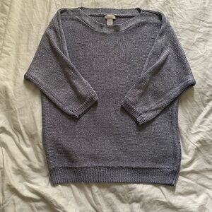 Chicos Purple Metallic Oversized Knit Sweater Chico’s Size 2